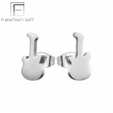 FGifter Hiphop Rock Jesus Stud Earrings Gold Silver Color Small Earring Women Men's Stainless Steel Ear Piercing Jewelry