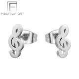 FGifter Hiphop Rock Jesus Stud Earrings Gold Silver Color Small Earring Women Men's Stainless Steel Ear Piercing Jewelry
