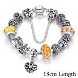 BAMOER Queen Jewelry Silver Charms Bracelet & Bangles With Queen Crown Beads Bracelet for Women ANNIVERSARY SALE 2018 PA1823