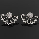 Fashion Crystal Ear Jacket Earrings Gold Silver Back Cuff Stud Earrings For Women Statement Jewelry Ear Studs Boucle D'oreille