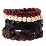 New Fashion Handmade Weave Vintage Boho Gypsy Hippie Cuff Beads Leather Infinity Charm Male Men Bracelets Women Female Jewelry