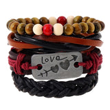 New Fashion Handmade Weave Vintage Boho Gypsy Hippie Cuff Beads Leather Infinity Charm Male Men Bracelets Women Female Jewelry