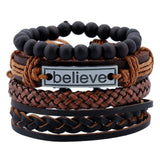 New Fashion Handmade Weave Vintage Boho Gypsy Hippie Cuff Beads Leather Infinity Charm Male Men Bracelets Women Female Jewelry
