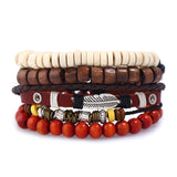 New Fashion Handmade Weave Vintage Boho Gypsy Hippie Cuff Beads Leather Infinity Charm Male Men Bracelets Women Female Jewelry
