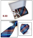 2019 mens fashion tie set silk neckties dot ties for men tie handkerchief cufflinks gift box packing men's clothing accessories