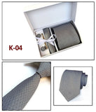 2019 mens fashion tie set silk neckties dot ties for men tie handkerchief cufflinks gift box packing men's clothing accessories