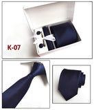 2019 mens fashion tie set silk neckties dot ties for men tie handkerchief cufflinks gift box packing men's clothing accessories