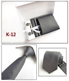 2019 mens fashion tie set silk neckties dot ties for men tie handkerchief cufflinks gift box packing men's clothing accessories