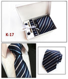 2019 mens fashion tie set silk neckties dot ties for men tie handkerchief cufflinks gift box packing men's clothing accessories