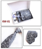 2019 mens fashion tie set silk neckties dot ties for men tie handkerchief cufflinks gift box packing men's clothing accessories