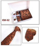 2019 mens fashion tie set silk neckties dot ties for men tie handkerchief cufflinks gift box packing men's clothing accessories