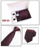 2019 mens fashion tie set silk neckties dot ties for men tie handkerchief cufflinks gift box packing men's clothing accessories