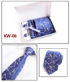 2019 mens fashion tie set silk neckties dot ties for men tie handkerchief cufflinks gift box packing men's clothing accessories