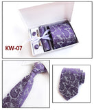 2019 mens fashion tie set silk neckties dot ties for men tie handkerchief cufflinks gift box packing men's clothing accessories