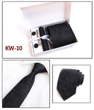2019 mens fashion tie set silk neckties dot ties for men tie handkerchief cufflinks gift box packing men's clothing accessories