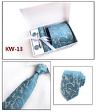 2019 mens fashion tie set silk neckties dot ties for men tie handkerchief cufflinks gift box packing men's clothing accessories