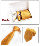 2019 mens fashion tie set silk neckties dot ties for men tie handkerchief cufflinks gift box packing men's clothing accessories