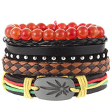 New Fashion Handmade Weave Vintage Boho Gypsy Hippie Cuff Beads Leather Infinity Charm Male Men Bracelets Women Female Jewelry