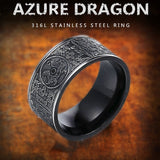 Viking Stainless Steel Dragon Men's Ring Gothic black ring Northern Europe Thor Chinese style charms Jewelry unique bague homme