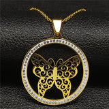 2019 Fashion Cat Stainless Steel Necklaces for Women Round Crystal Silver Color Statement Necklace Jewelry collar gato N18259