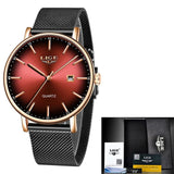 LIGE Fashion Mens Watches Top Brand Luxury Blue Waterproof Watches Ultra Thin Date Simple Casual Quartz Watch Men Sports Clock