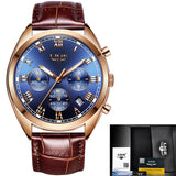 LIGE Mens Watches Top Brand Luxury Chronograph Men Watch Leather Waterproof Sports Watch Male Military Clock Relogio Masculino