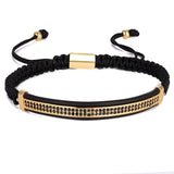 3pcs/Set Punk CZ Micro Pave Crown Beads Bracelet For Men Women Braided Rope Chain Luxury Fashion Jewelry Gift Resize 16-25cm