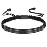 3pcs/Set Punk CZ Micro Pave Crown Beads Bracelet For Men Women Braided Rope Chain Luxury Fashion Jewelry Gift Resize 16-25cm