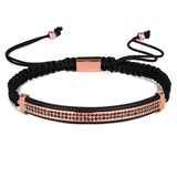 3pcs/Set Punk CZ Micro Pave Crown Beads Bracelet For Men Women Braided Rope Chain Luxury Fashion Jewelry Gift Resize 16-25cm