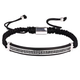 3pcs/Set Punk CZ Micro Pave Crown Beads Bracelet For Men Women Braided Rope Chain Luxury Fashion Jewelry Gift Resize 16-25cm