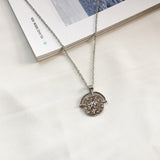 Vintage Carved Coin Necklace For Women Fashion Gold Silver Color Medallion Necklace Trendy Pendant Long Necklaces Boho Jewelry